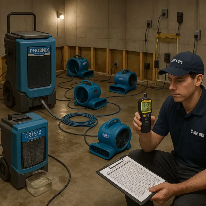 Structural Drying and Dehumidification process in Kirkland, IL